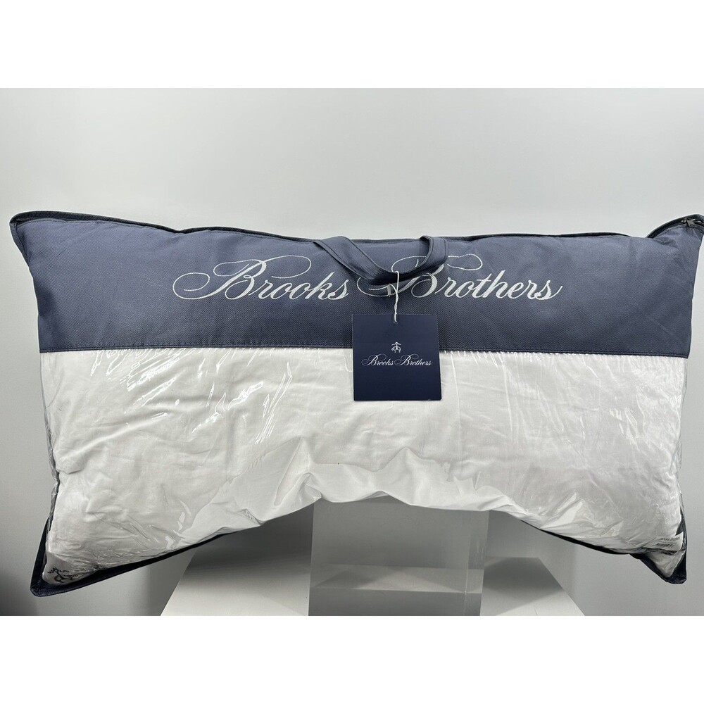 Brooks Brothers Down & Feathers King Size Bed Pillow 20”x36”